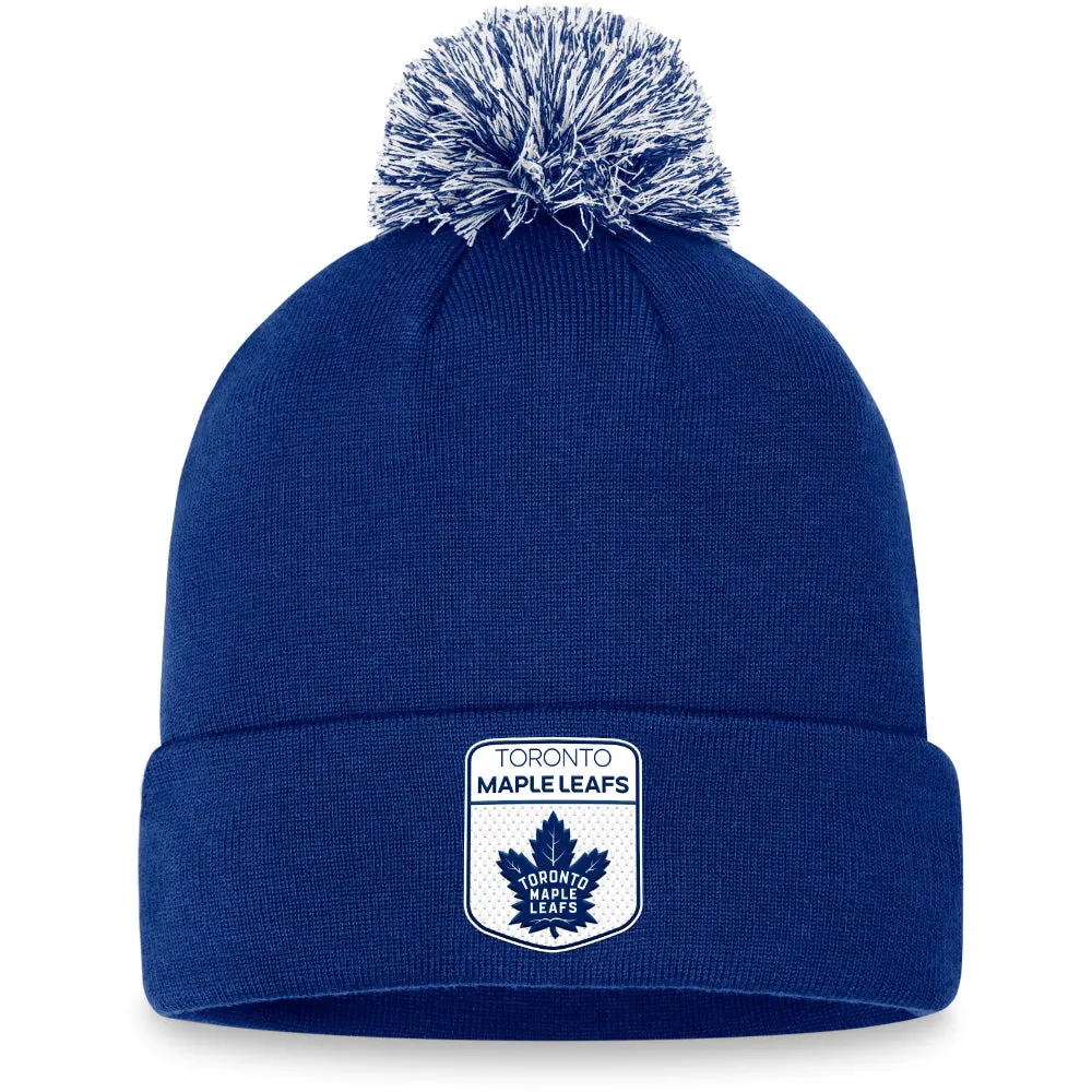 Toronto Maple Leafs Fanatics Men'S Authentic Pro Draft Beanie Cuffed Pom Blue/White sold by Pro Hockey Life