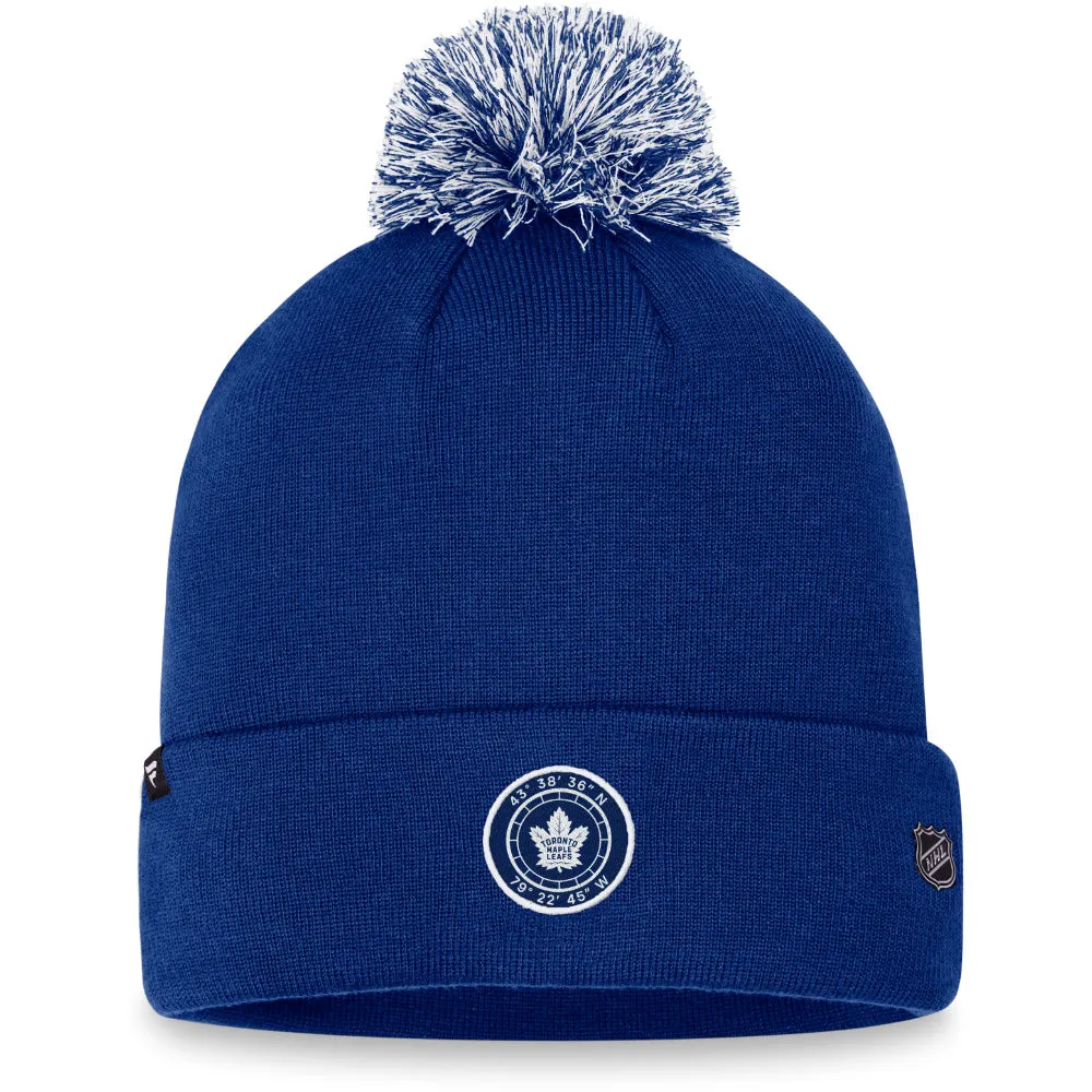 Toronto Maple Leafs Fanatics Men'S Authentic Pro Draft Beanie Cuffed Pom Blue/White sold by Pro Hockey Life product image thumbnail 2
