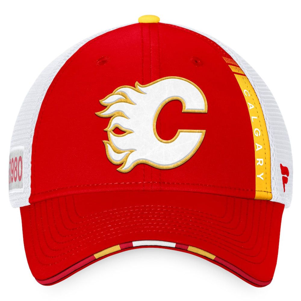 CALGARY FLAMES FANATICS AUTHENTIC PRO 2022 NHL DRAFT STRUCTURED TRUCKER HAT sold by Pro Hockey Life product image thumbnail 2