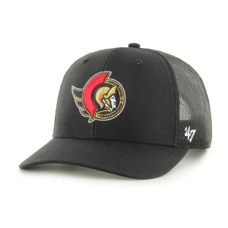 OTTAWA SENATORS 47 BLACK TRUCKER HAT made by Pro Hockey Life