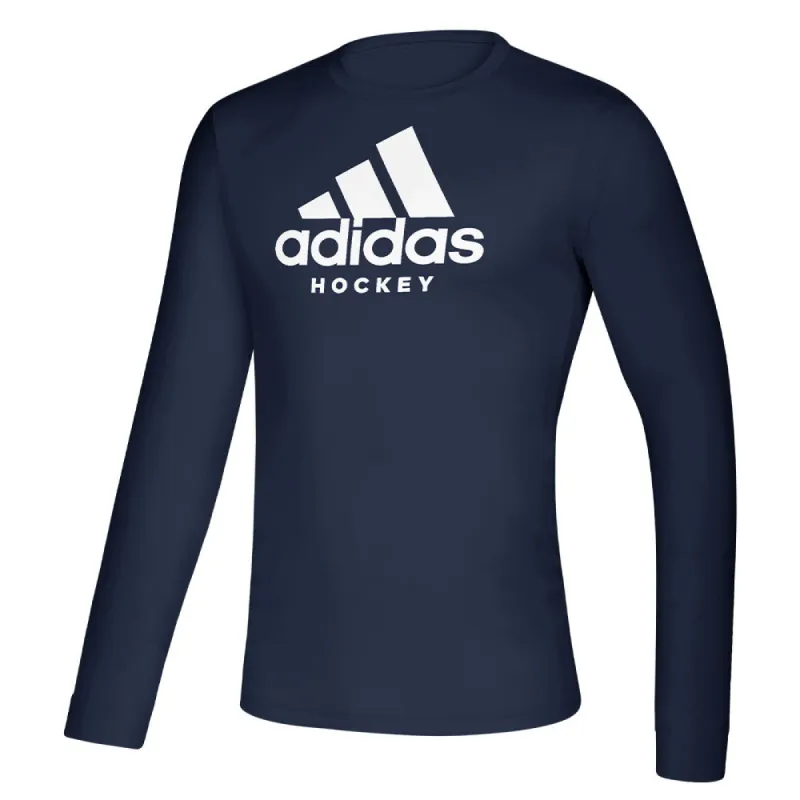 ADIDAS ADULT HOCKEY LONG SLEEVE T SHIRT - NAVY sold by Pro Hockey Life