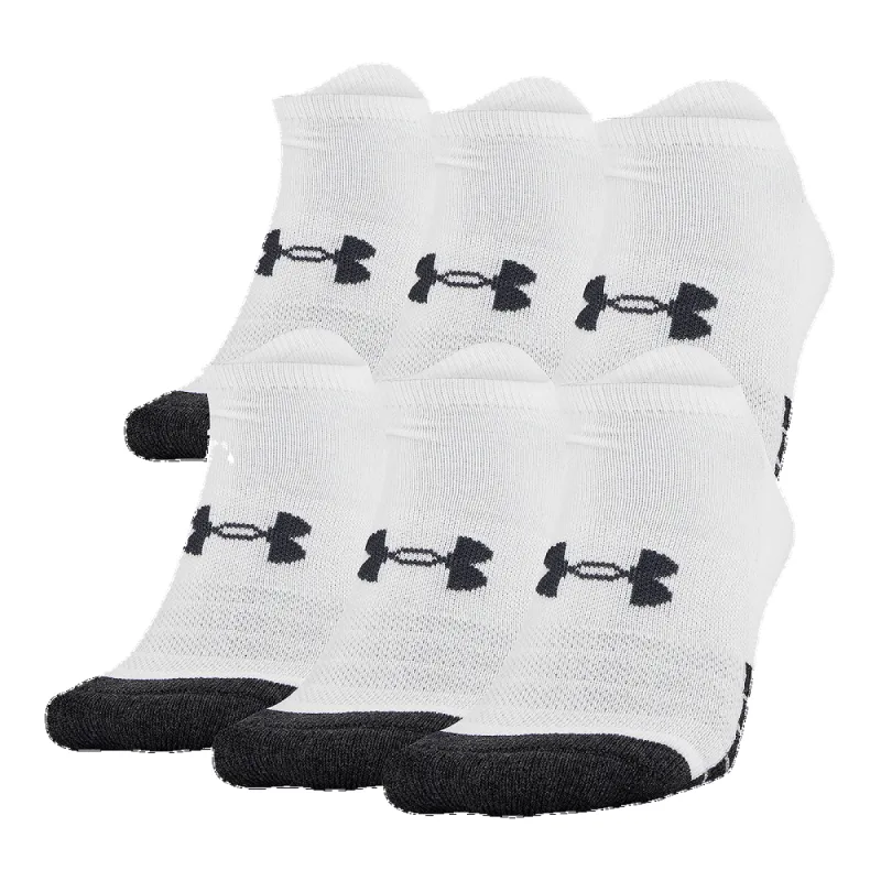 Under Armour Men'S Perform Tech Lo Cut 6 Pack - White sold by Pro Hockey Life