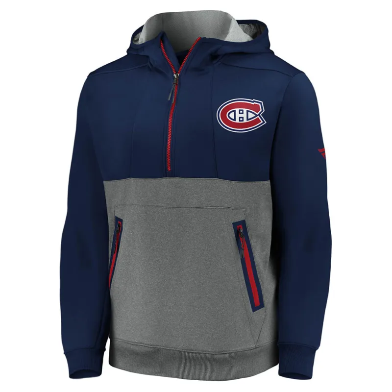 Montreal Canadiens Fanatics Men'S Authentic Pro Travel Half Zip Hoodie sold by Pro Hockey Life