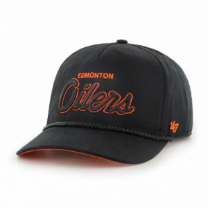 EDMONTON OILERS CROSSTOWN SCRIPT HITCH BLACK HAT sold by Pro Hockey Life