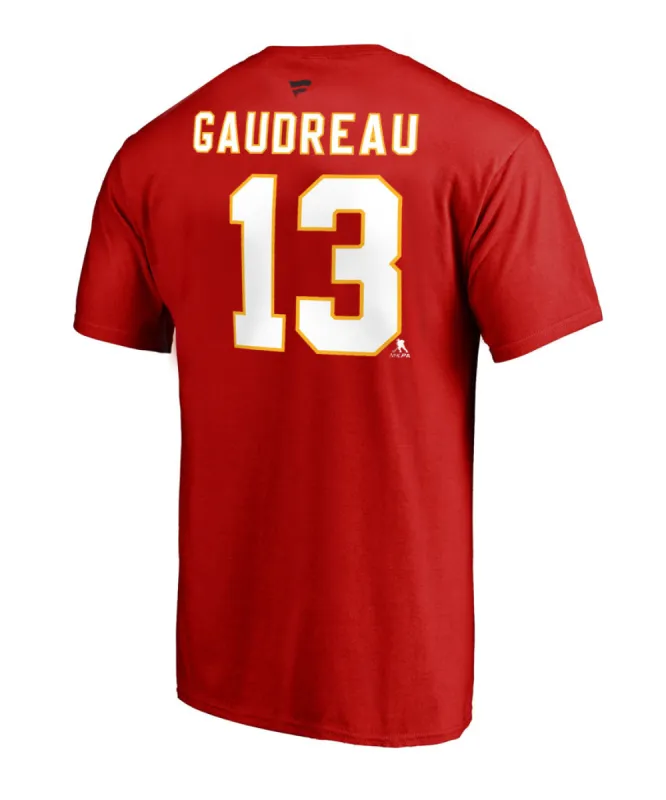 JOHNNY GAUDREAU CALGARY FLAMES FANATICS MEN'S NAME AND NUMBER T SHIRT made by Fanatics
