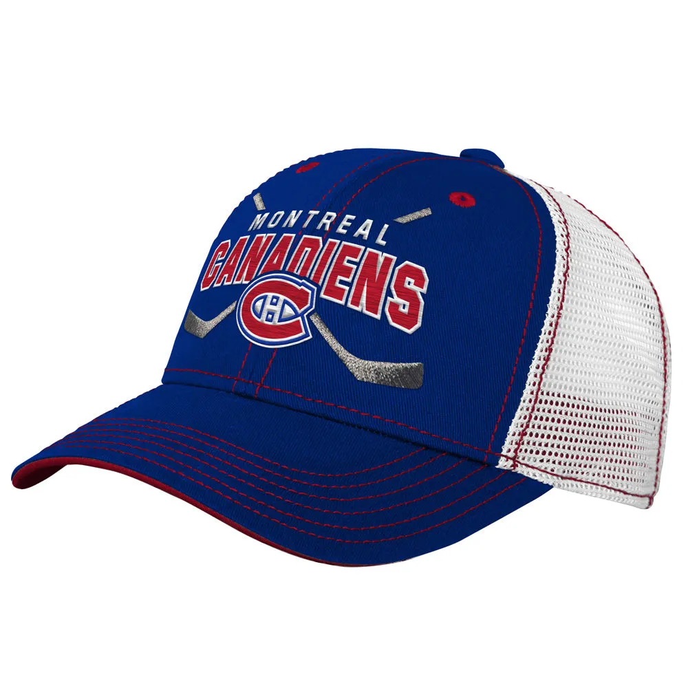 MONTREAL CANADIENS LOCKUP YOUTH MESHBACK ADJUSTABLE HAT sold by Pro Hockey Life