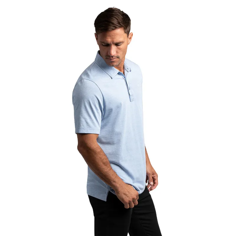 Travismathew The Zinna Heather Light Blue Polo made by Travis Mathew