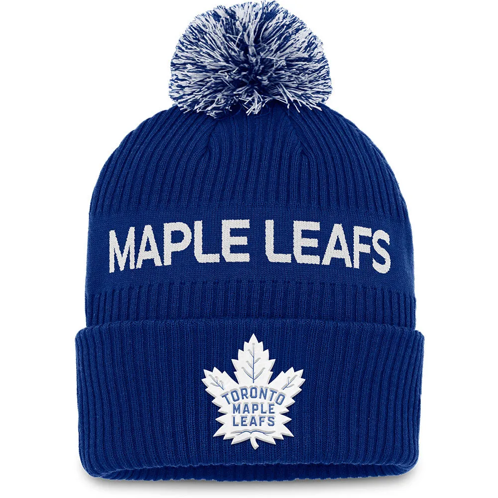 FANATICS TORONTO MAPLE LEAFS AUTHENTIC PRO 2022 NHL DRAFT CUFF POM TOQUE sold by Pro Hockey Life