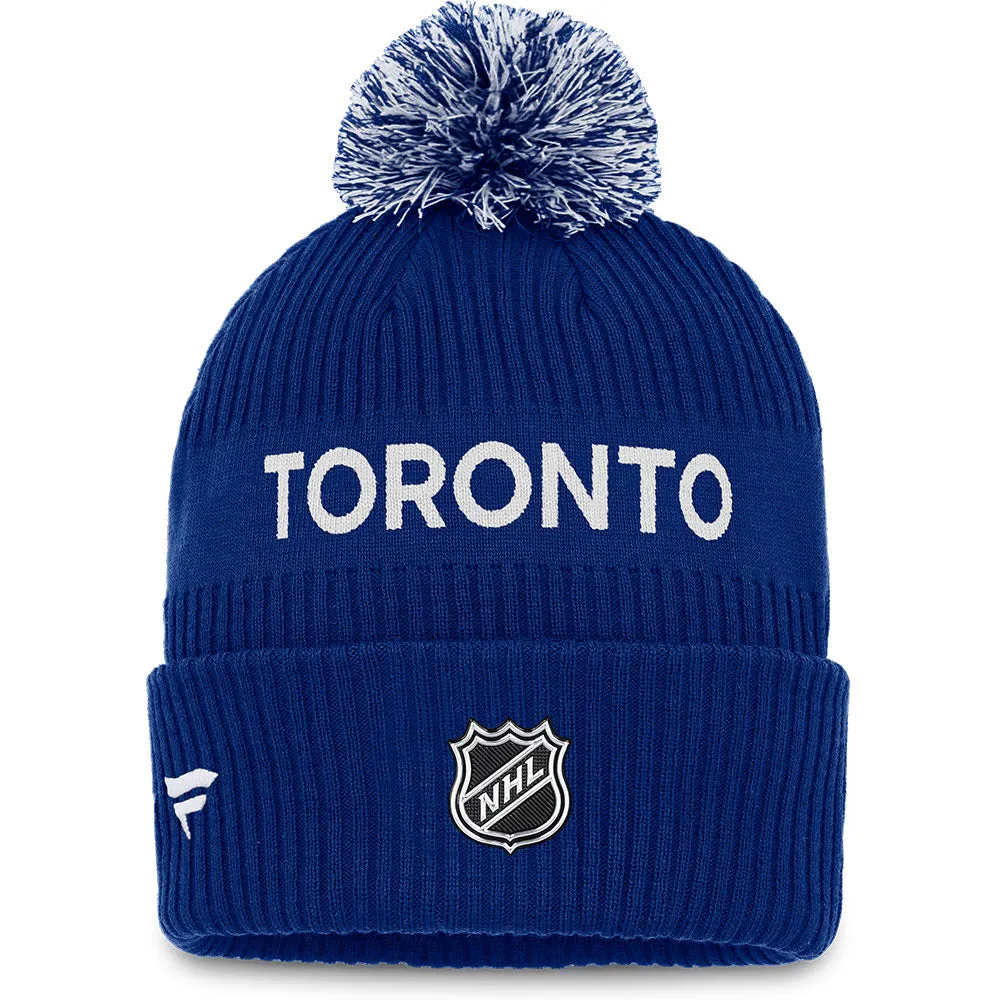 FANATICS TORONTO MAPLE LEAFS AUTHENTIC PRO 2022 NHL DRAFT CUFF POM TOQUE sold by Pro Hockey Life product image thumbnail 2