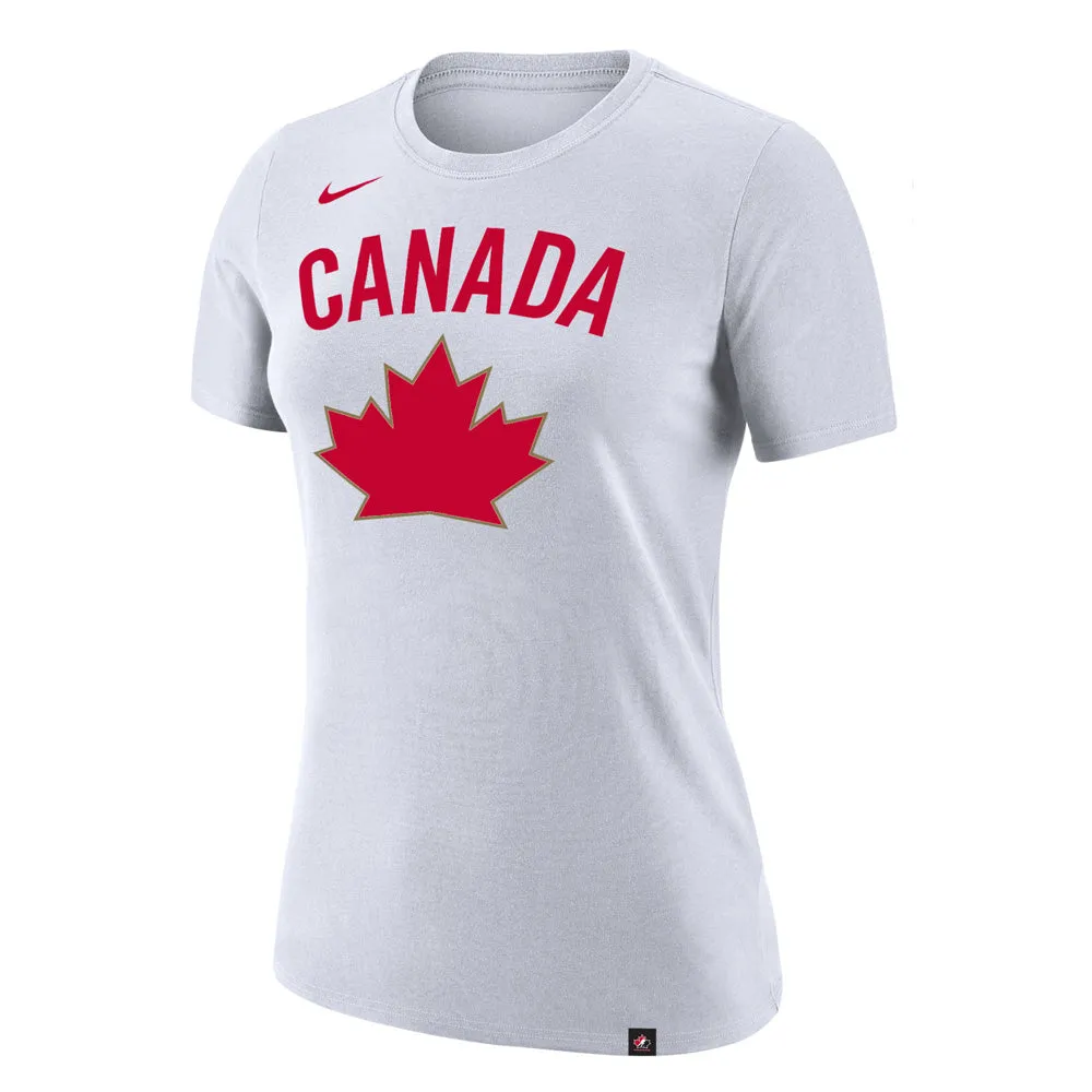 Nike Women'S Team Canada Dri Fit White T Shirt sold by Pro Hockey Life