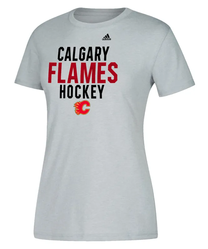 Calgary Flames Adidas Women'S Lined Middle Team T Shirt sold by Pro Hockey Life