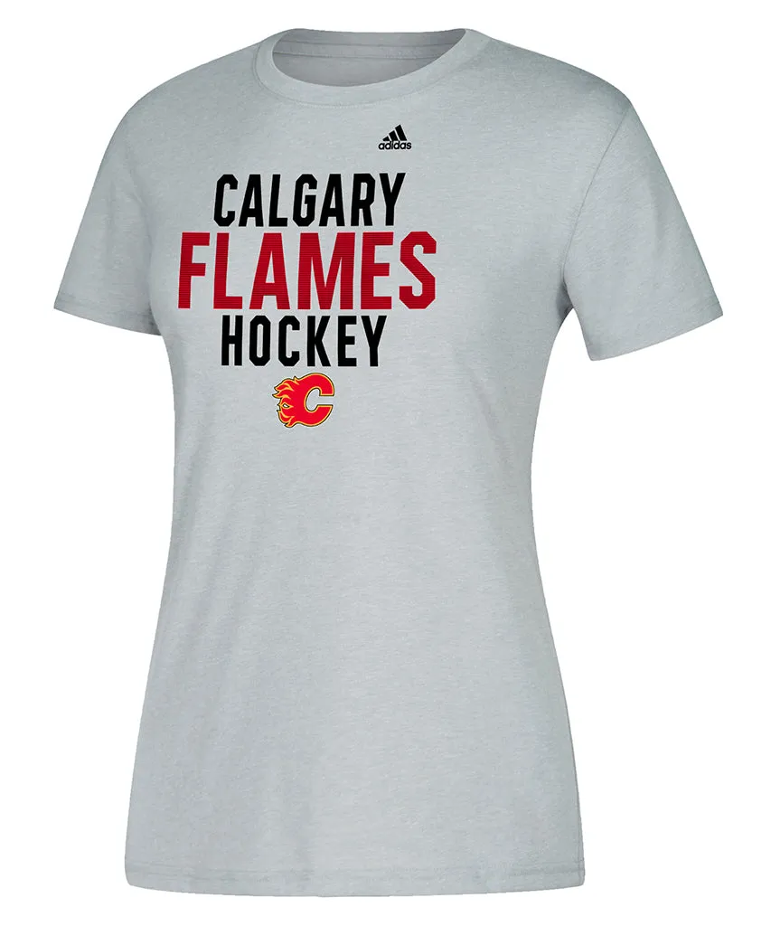 Calgary Flames Adidas Women'S Lined Middle Team T Shirt sold by Pro Hockey Life