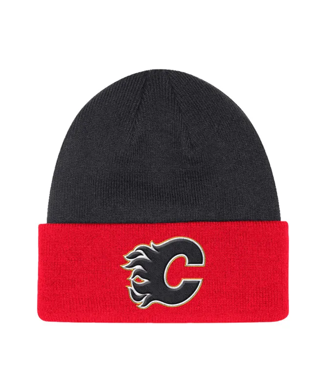 CALGARY FLAMES ADIDAS MEN'S CUFFED BEANIE TOQUE sold by Pro Hockey Life