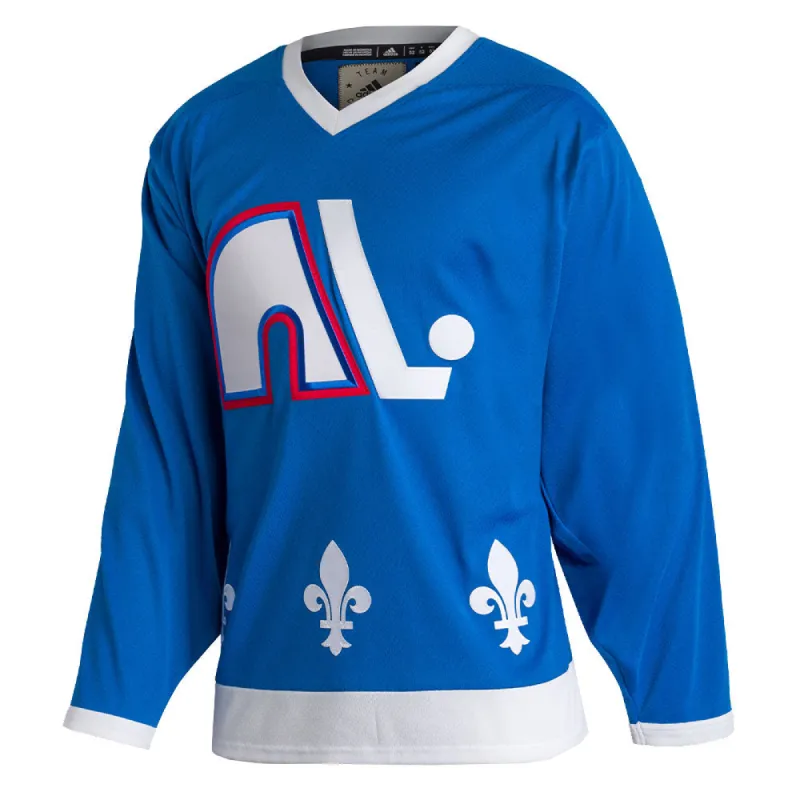 Quebec Nordiques Adidas Team Classics Adult Blue Hockey Jersey sold by Pro Hockey Life