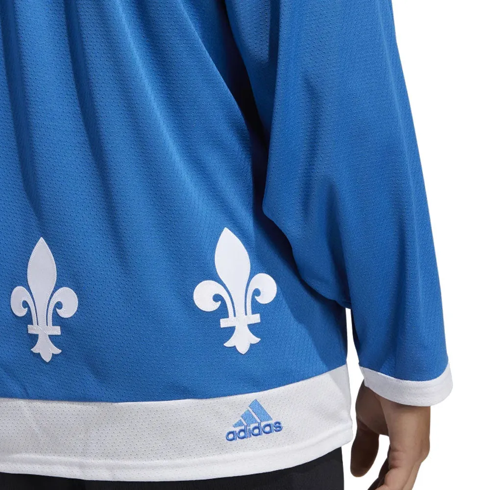 Quebec Nordiques Adidas Team Classics Adult Blue Hockey Jersey sold by Pro Hockey Life product image thumbnail 5