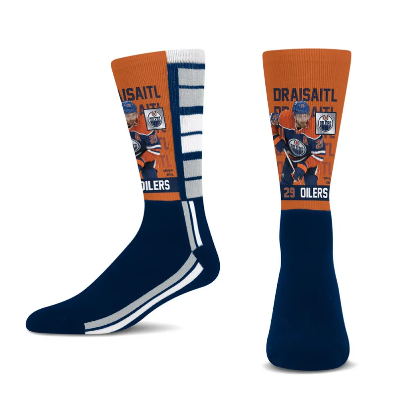 EDMONTON OILERS LEON DRAISAITL FINIGAN SOCKS sold by Pro Hockey Life
