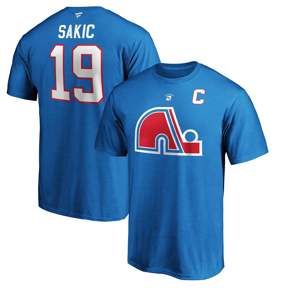 Joe Sakic Quebec Nordiques Fanatics Adult Heritage T Shirt sold by Pro Hockey Life product image thumbnail 3