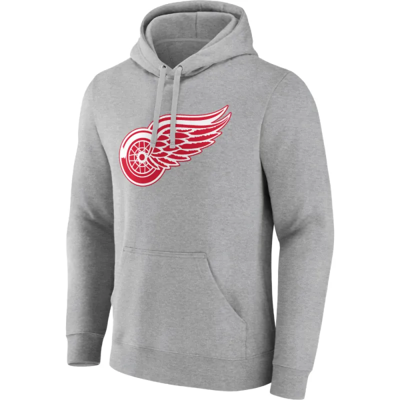 Fanatics Detroit Red Wings Primary Logo Grey Hoodie sold by Pro Hockey Life