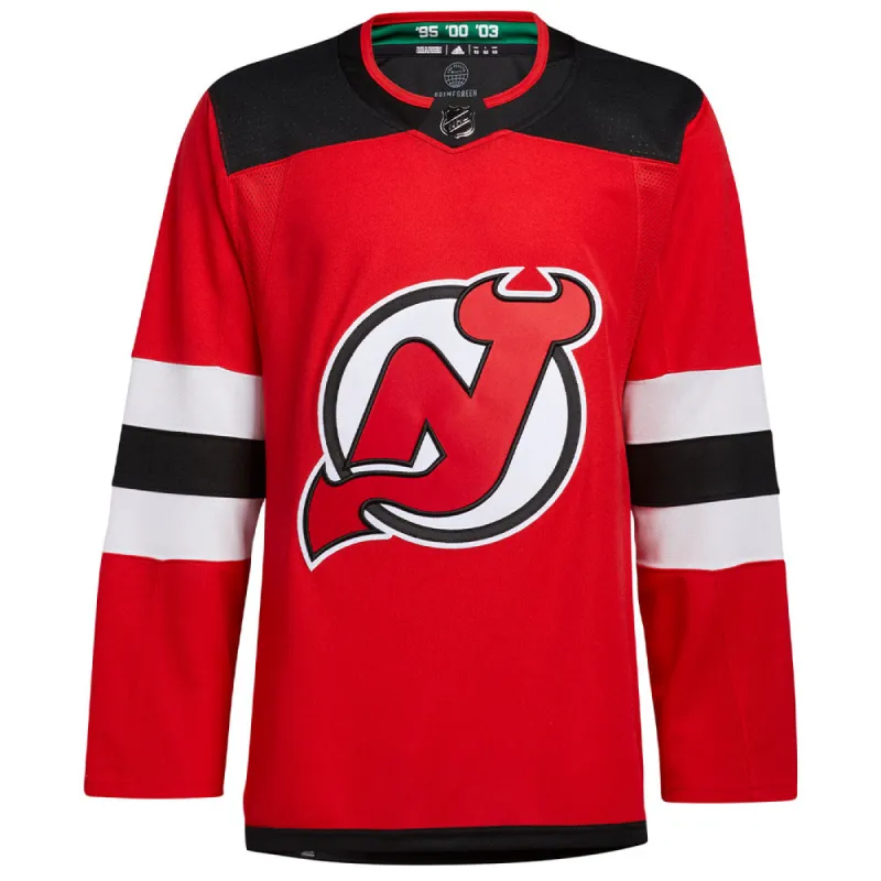 NEW JERSEY DEVILS ADIDAS ADIZERO PRIMEGREEN AUTHENTIC RED HOME JERSEY sold by Pro Hockey Life