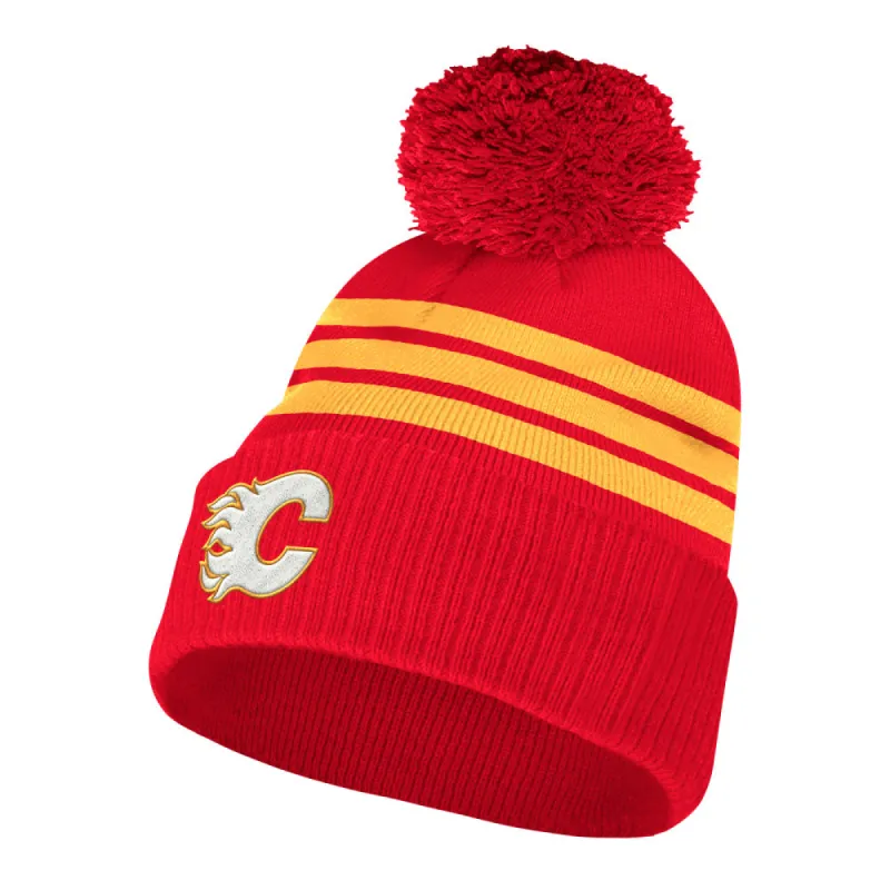 Calgary Flames Cuffed Pom Knit Toque sold by Pro Hockey Life
