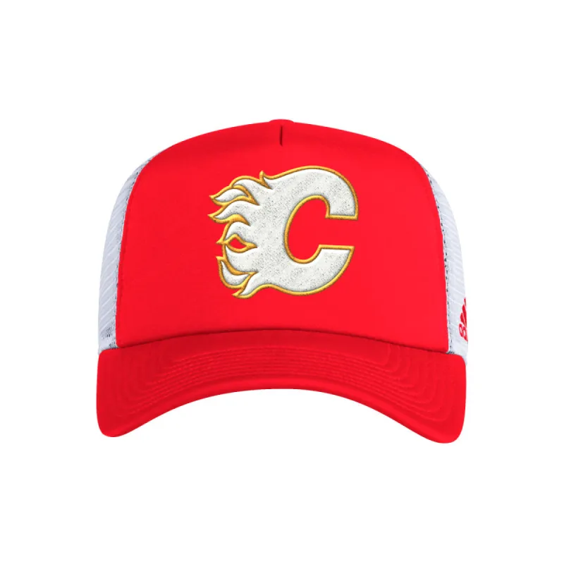 ADIDAS CALGARY FLAMES FOAM TRUCKER HAT sold by Pro Hockey Life