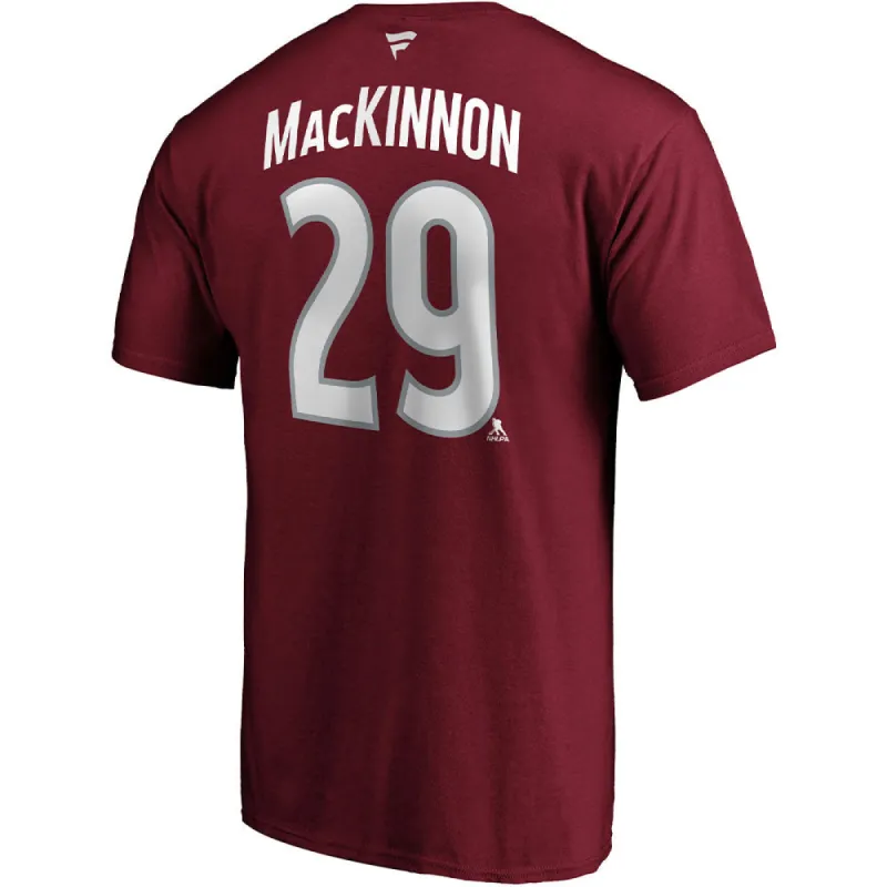 Fanatics Colorado Avalanche Nathan Mackinnon Burgandy Name And Number T Shirt sold by Pro Hockey Life