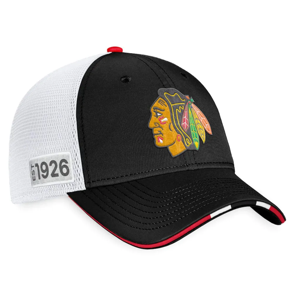 CHICAGO BLACKHAWKS FANATICS AUTHENTIC PRO 2022 NHL DRAFT STRUCTURED TRUCKER HAT sold by Pro Hockey Life product image thumbnail 3