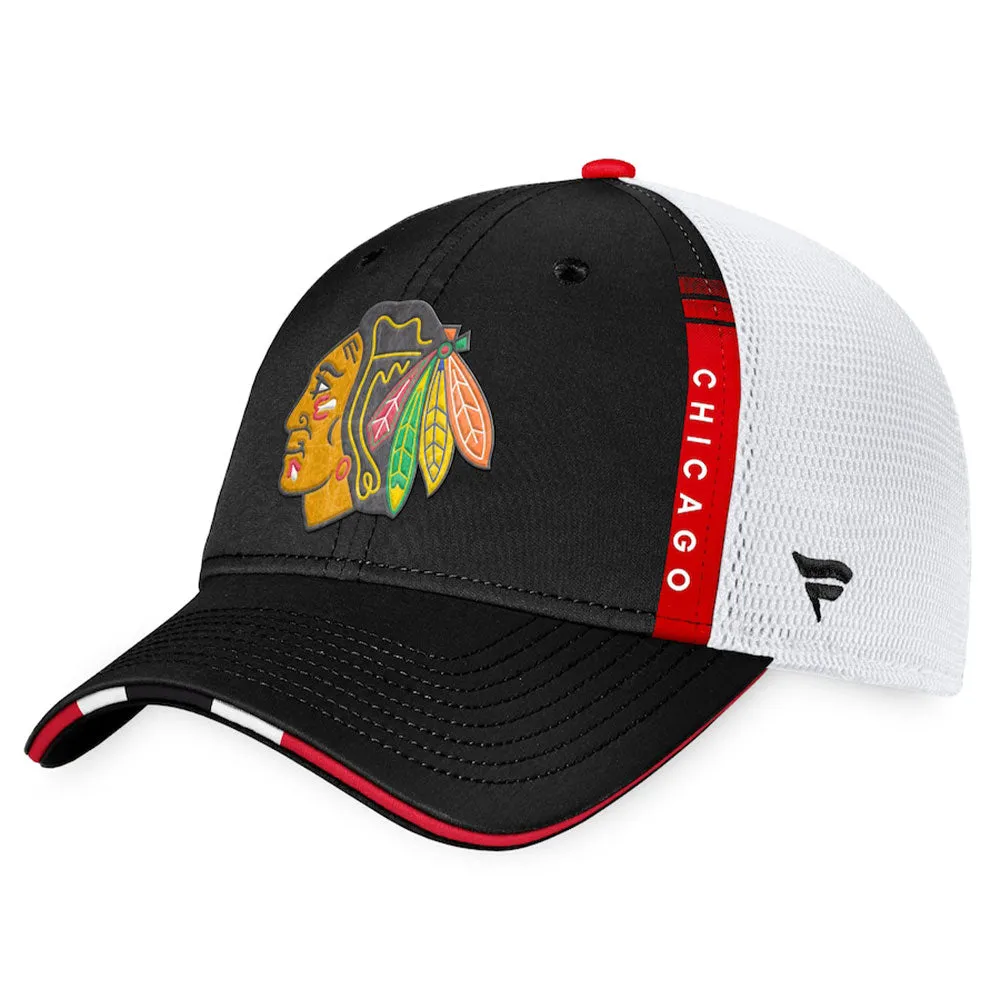 CHICAGO BLACKHAWKS FANATICS AUTHENTIC PRO 2022 NHL DRAFT STRUCTURED TRUCKER HAT sold by Pro Hockey Life