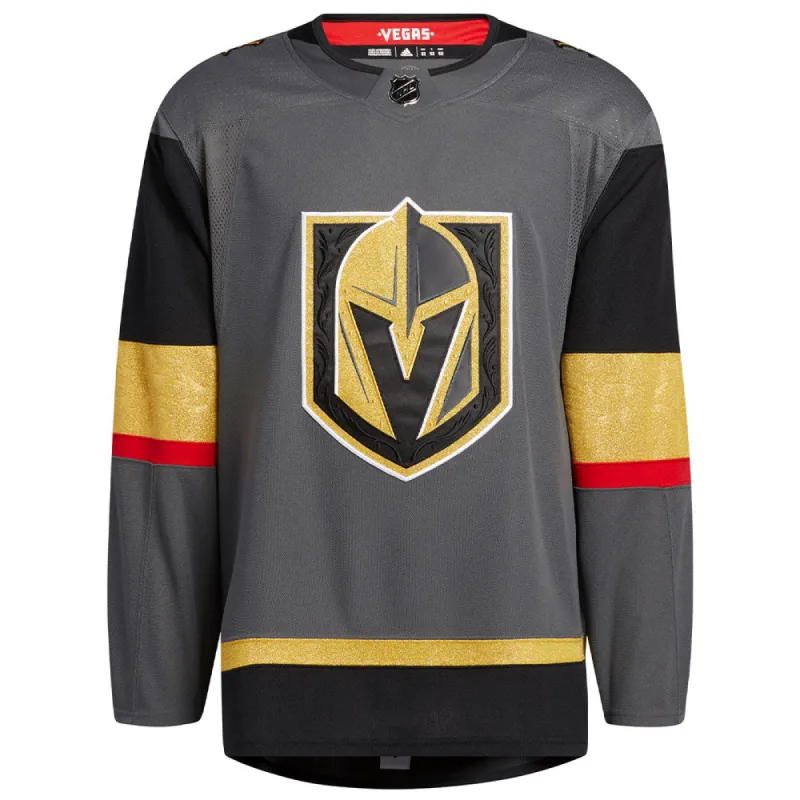VEGAS GOLDEN KNIGHTS ADIDAS ADIZERO PRIMEGREEN AUTHENTIC GREY HOME JERSEY sold by Pro Hockey Life
