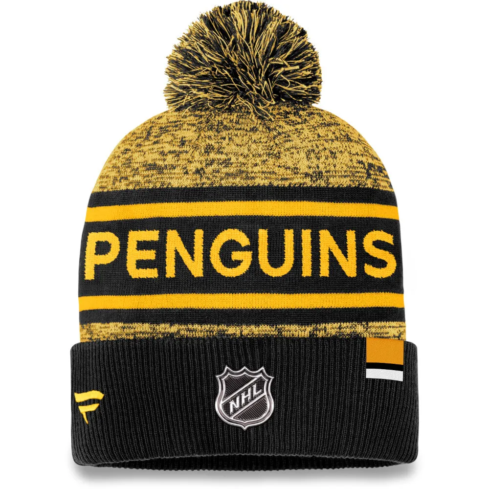 FANATICS PITTSBURGH PENGUINS ADULT AUTHENTIC PRO HEATHERED CUFFED POM TOQUE sold by Pro Hockey Life product image thumbnail 2