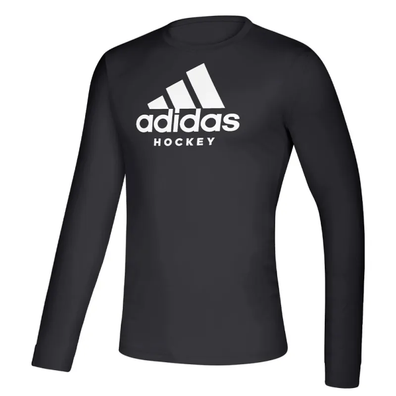 ADIDAS ADULT HOCKEY LONG SLEEVE T SHIRT - BLACK sold by Pro Hockey Life