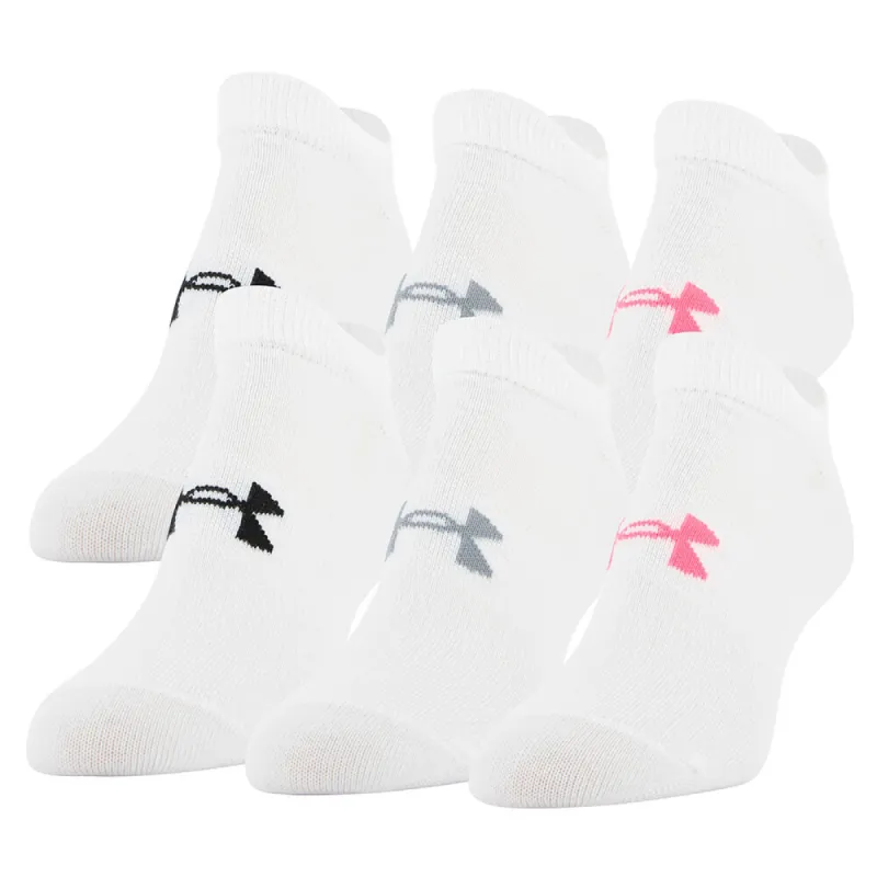 Under Armour Women'S Essential No Show Socks 6 Pack - White made by Under Armour