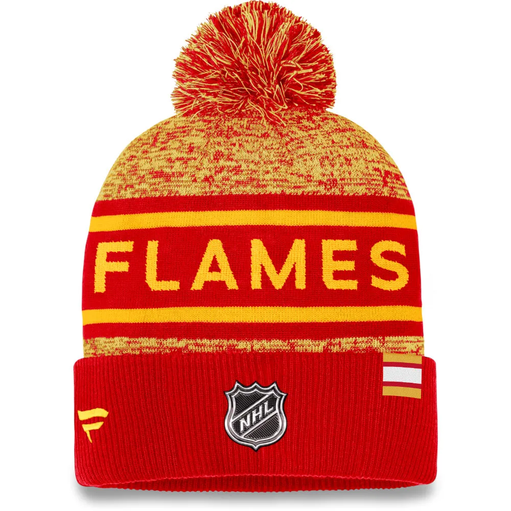Fanatics Calgary Flames Adult Authentic Pro Cuffed Pom Toque sold by Pro Hockey Life product image thumbnail 2