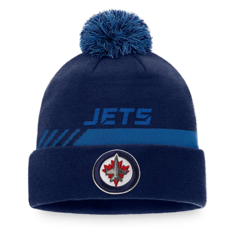 WINNIPEG JETS FANATICS MEN'S AUTHENTIC PRO LOCKER ROOM BEANIE CUFF POM TOQUE sold by Pro Hockey Life