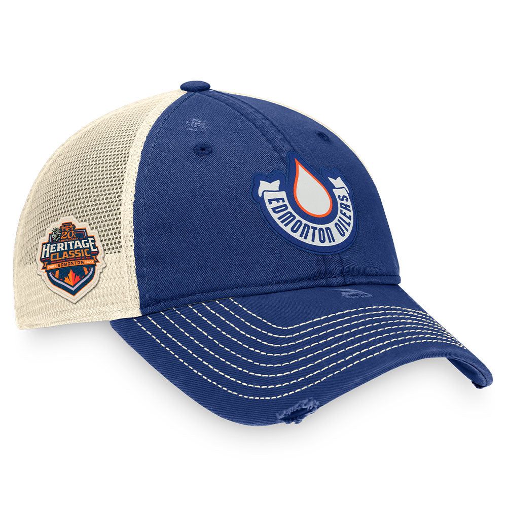 FANATICS EDMONTON OILERS 2023 NHL HERITAGE CLASSIC AUTHENTIC PRO ADJUSTABLE TRUCKER HAT sold by Pro Hockey Life product image thumbnail 3