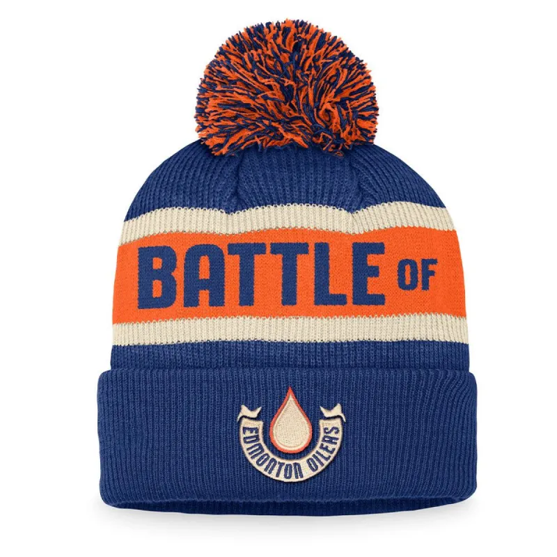 FANATICS EDMONTON OILERS 2023 NHL HERITAGE CLASSIC CUFFED POM KNIT TOQUE sold by Pro Hockey Life