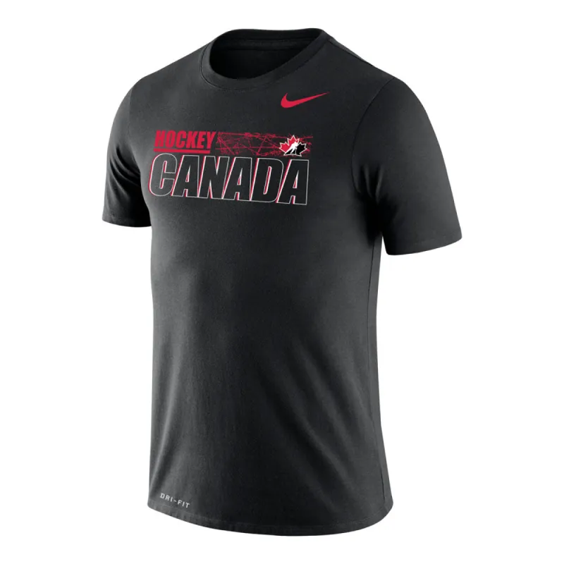 NIKE TEAM CANADA DRI-FIT LEGEND 2.0 ADULT BLACK T SHIRT made by Nike