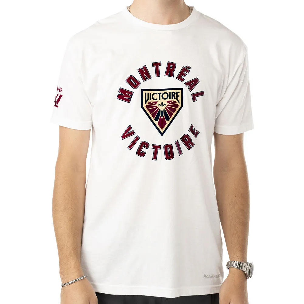 Pwhl Montreal Victoire Adult White T Shirt sold by Pro Hockey Life