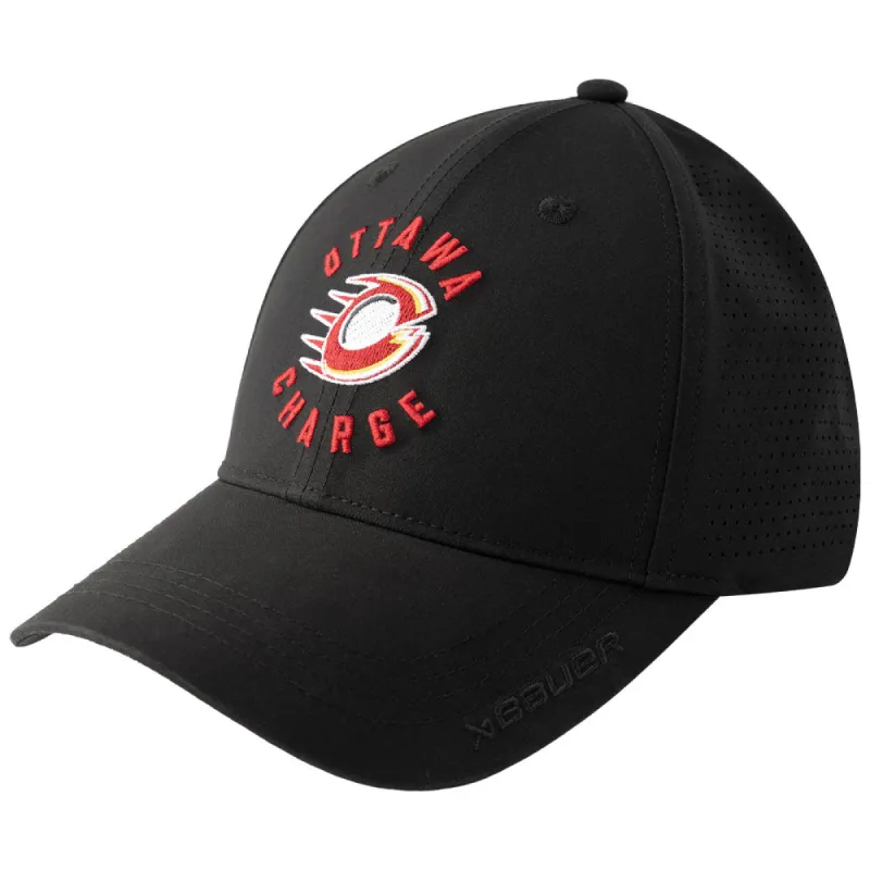 Pwhl Ottawa Charge Perfomance Adult Black Hat sold by Pro Hockey Life