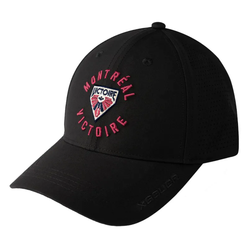Pwhl Montreal Victoire Perfomance Adult Black Hat sold by Pro Hockey Life
