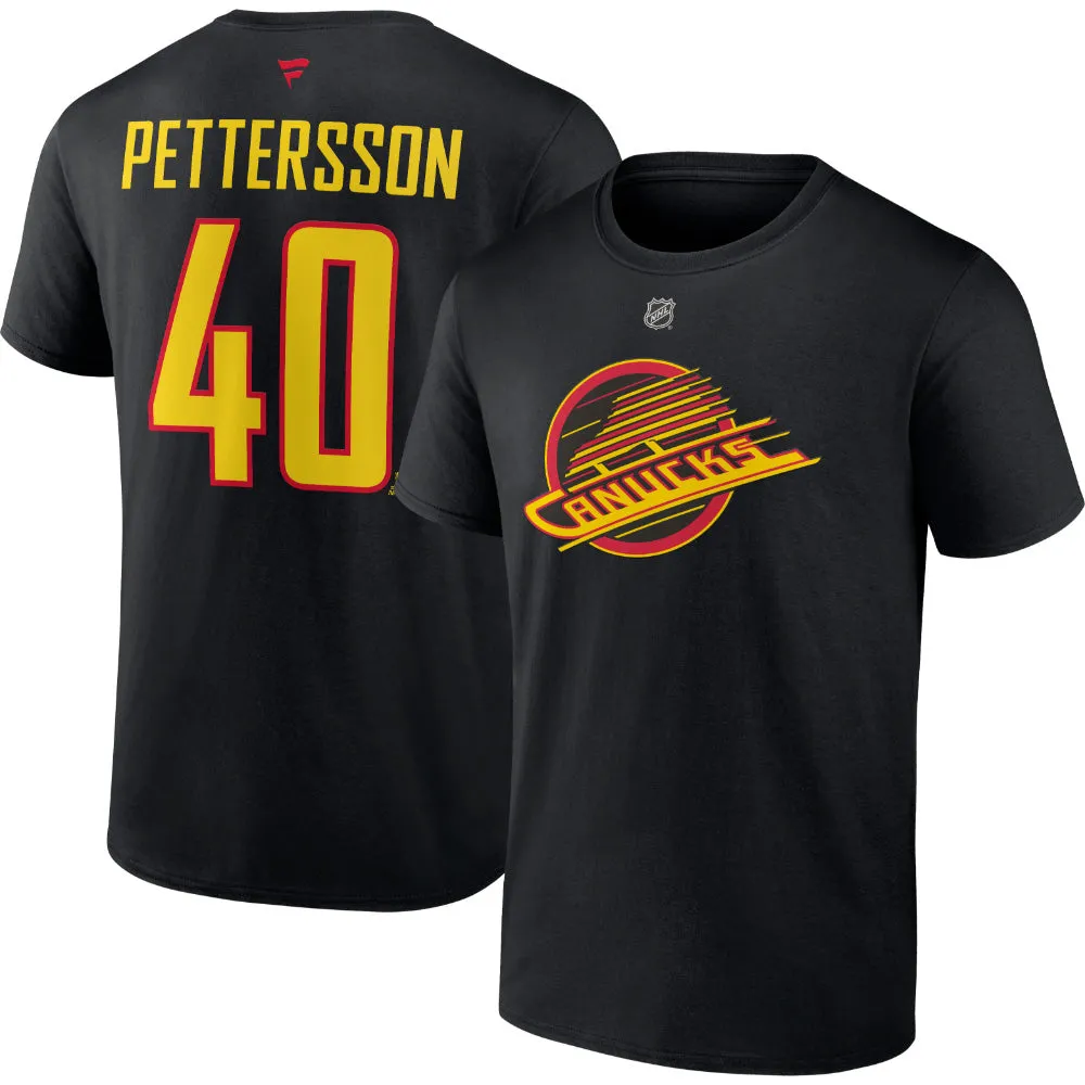 Fanatics Vancouver Canucks Elias Pettersson Heritage Adult Name And Number T Shirt sold by Pro Hockey Life product image thumbnail 3