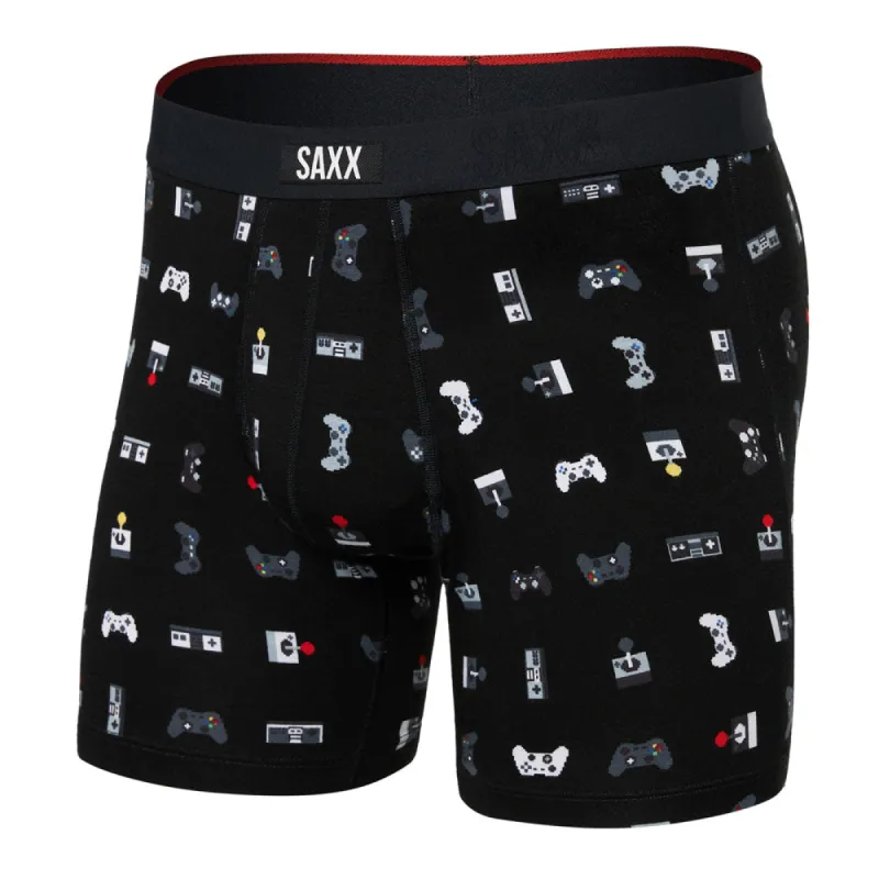 Saxx Vibe Xtra Super Soft Gamer Black Boxer Briefs made by SAXX