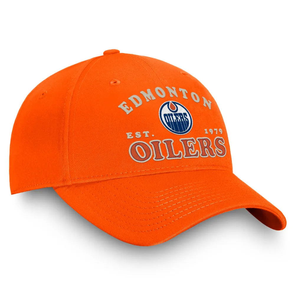FANATICS EDMONTON OILERS HERITAGE ADULT UNSTRUCTURED ADJUSTABLE HAT sold by Pro Hockey Life product image thumbnail 3