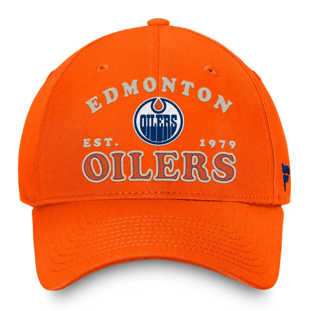 FANATICS EDMONTON OILERS HERITAGE ADULT UNSTRUCTURED ADJUSTABLE HAT sold by Pro Hockey Life product image thumbnail 2