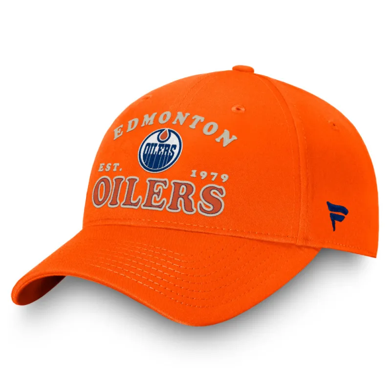 FANATICS EDMONTON OILERS HERITAGE ADULT UNSTRUCTURED ADJUSTABLE HAT sold by Pro Hockey Life