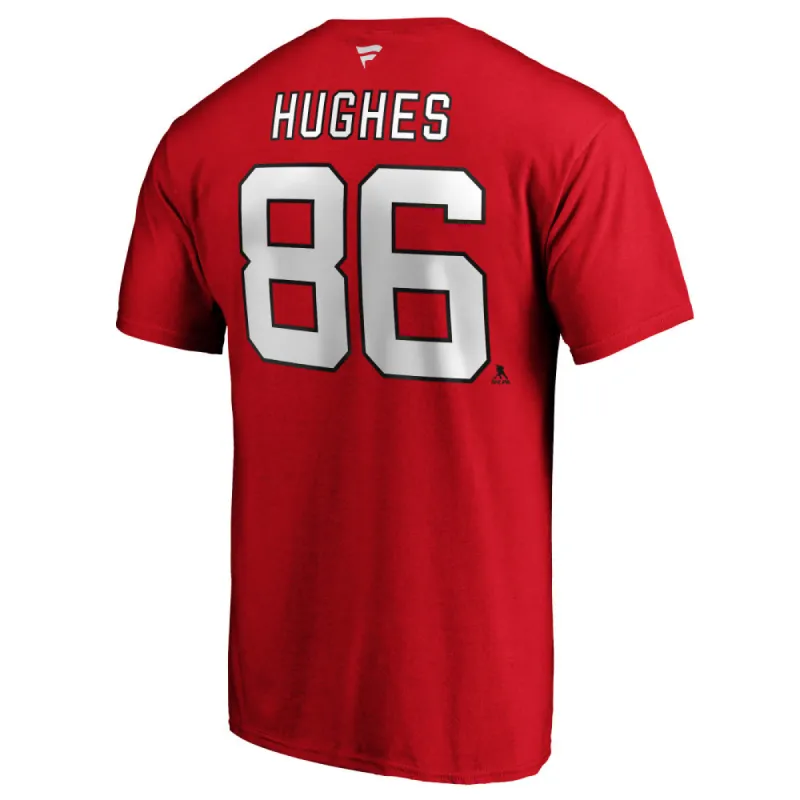 Fanatics New Jersey Devils Jack Hughes Name And Number T Shirt made by Fanatics