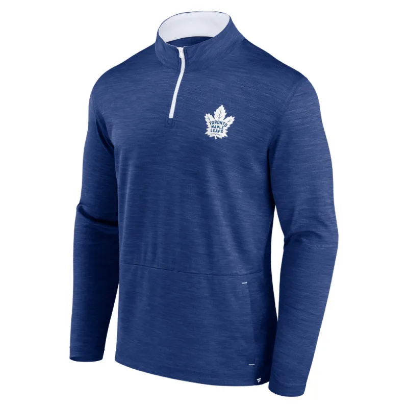 Fanatics Toronto Maple Leafs Adult Blue Long Sleeve 1/4 Zip made by Fanatics