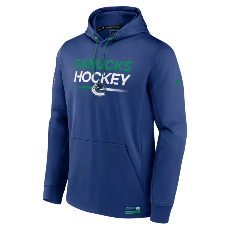 Fanatics Vancouver Canucks Authentic Pro Adult Navy Pullover Hoodie sold by Pro Hockey Life