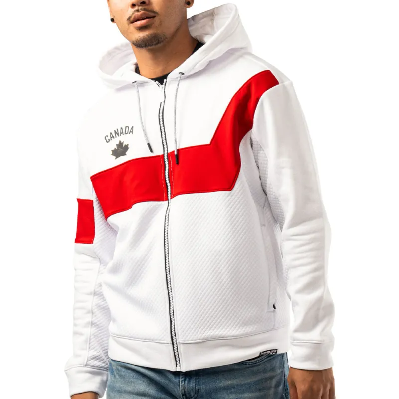 Bauer Hockey Canada Textured Full Zip Adult White Hoodie sold by Pro Hockey Life