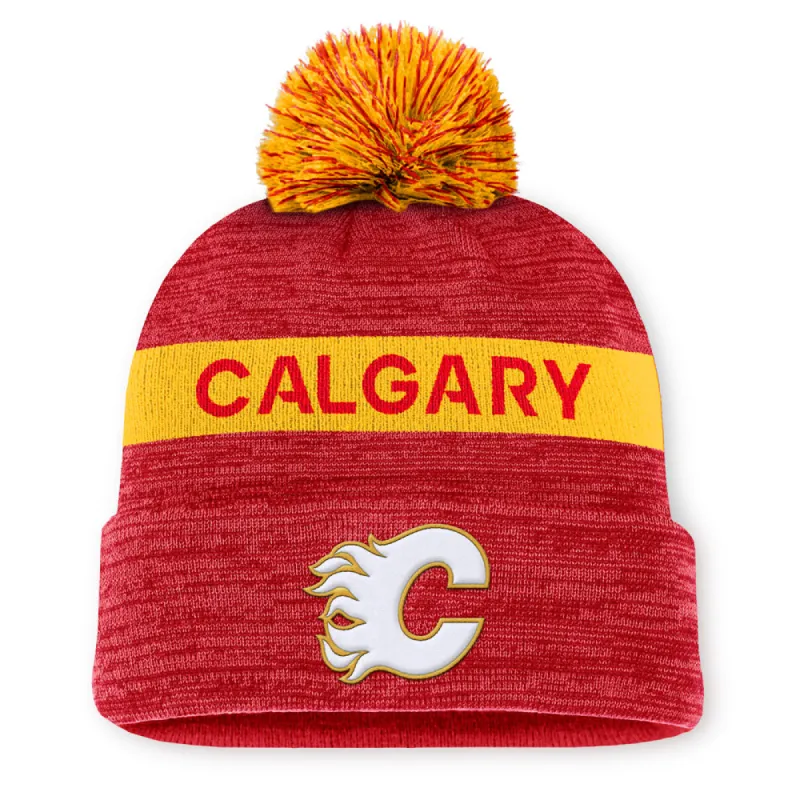 Fanatics Calgary Flames Rink 11 Acrylic Cuffed Pom Beanie sold by Pro Hockey Life